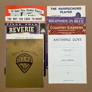 8 Vintage 1930s Sheet Music Bundle for Paper Crafts, Junk Journaling, Scrapbooking, Paper Ephemera, Music Paper