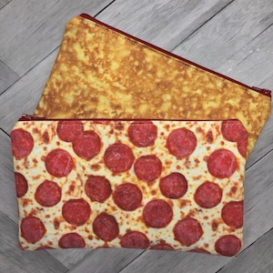 Pizza Pencil Zipper Case Pouch Handmade Novelty Food Gift