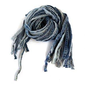 20 Salvaged Denim Jean Leg Seams Various Colors / Recycled Reclaimed
