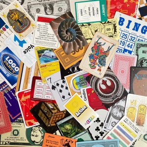 Game Pieces Ephemera Paper Bundle for Scrapbooking Junk Journal Supply Vintage Modern