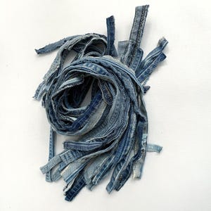 20 Salvaged Denim Blue Jean Leg Seams / Recycled Reclaimed