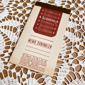 Vintage 1940s Blank Memo Note Pad Scribbler Scratch Pad 40 Sheets 4.75 x 2.75 Small Notepad Scribbletex