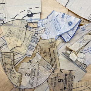 Vintage Sewing Pattern Tissue Pieces-Sewing Ephemera-Decoupage-Mixed Media Collage-Sewing Junk Journal