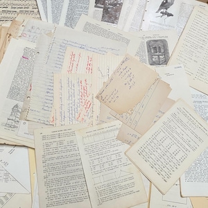 Vintage 50s 60s School Ephemera Pack for Junk Journal Scrapbooking Original Handwritten Typewriter Book Pages Notebook Paper