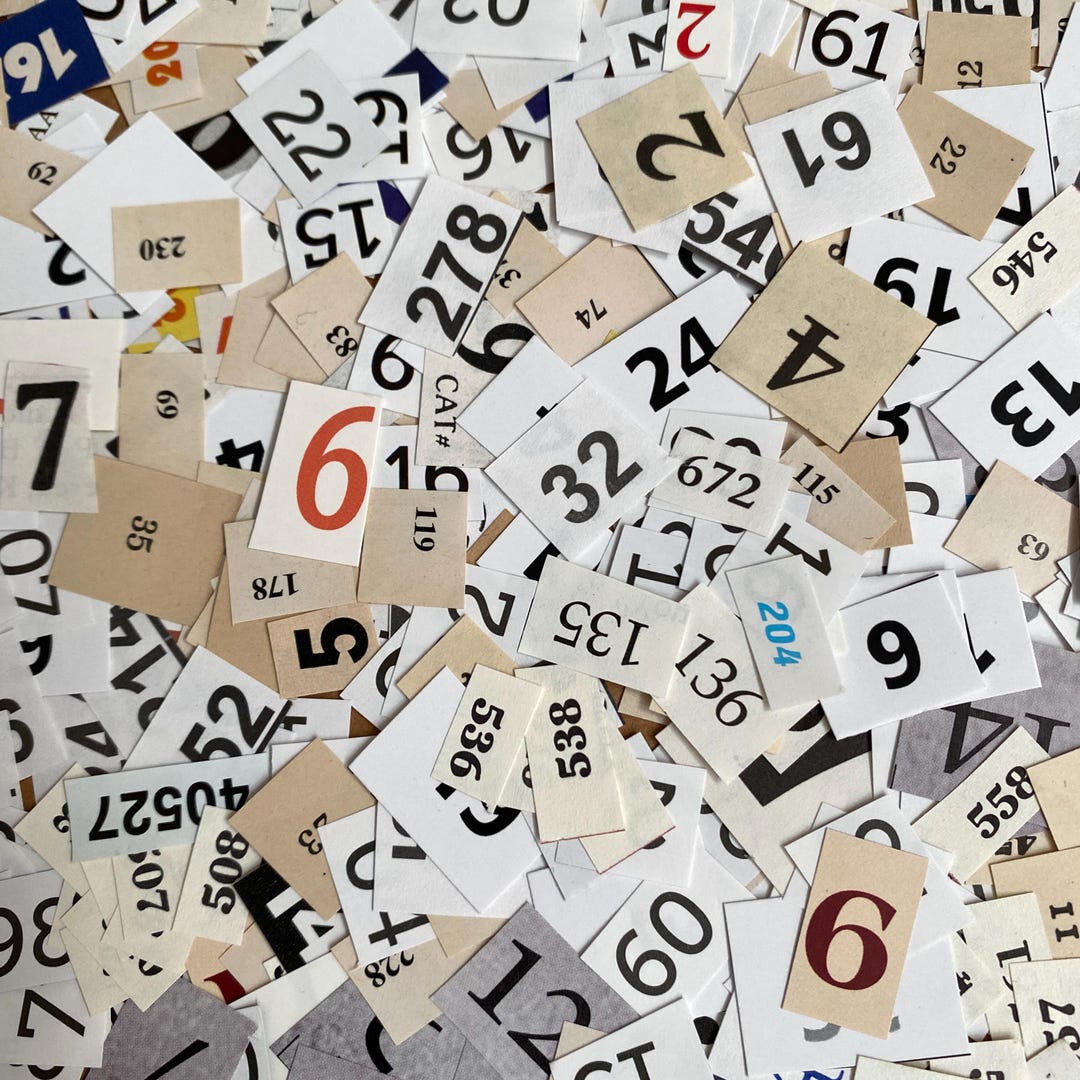 100 Small Number Cut Outs Ephemera Clippings for Junk Journal ...