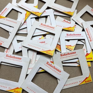 25 Vintage Empty Cardboard Slide Frames 1960s - 1980s Kodak Red Yellow Frame Craft Supply Scrapbooking Junk Journal