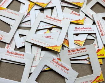 25 Vintage Empty Cardboard Slide Frames 1960s - 1980s Kodak Red Yellow Frame Craft Supply Scrapbooking Junk Journal