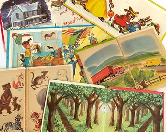 Vintage Empty Children's Book Covers YOUR CHOICE For Junk Journal Crafts Book Binding for Journals Small Illustrated Covers