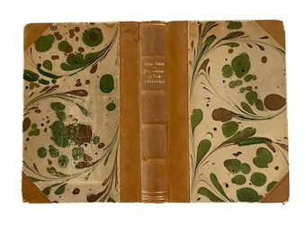 Vintage 1940s Leather Marble Book Cover For Junk Journal Crafts, Book Binding for Journals