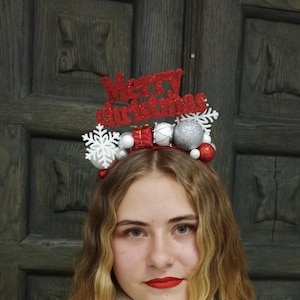 Bandeau joyeux Noël à paillettes, bandeau de Noël adulte, soirée pull moche, bandeau ornement, bandeau de Noël collant pour vacances