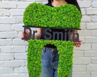 Dentist office sign, Wall moss tooth, Dentist Gift, Dental Office Wall Decor, Orthodontist Office Sign