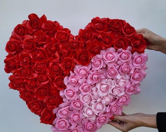 Rot rosa Rose Herz Kranz, Valentinstag Dekor