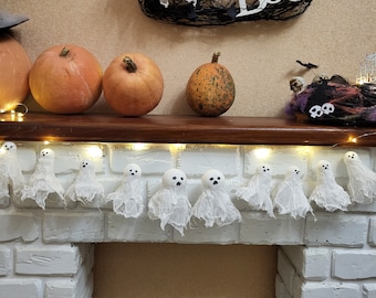 Halloween-spookslinger voor schoorsteenmantel, 3D zwevende spookslinger, decoratie Halloween-mantel, Halloween-feest, spookdecor, gaasspoken