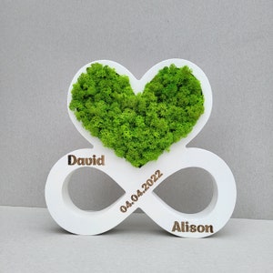 Custom 5 anniversary gift, Wood Wedding 5th Anniversary Freestanding Heart, Anniversary Gifts for Her, Names And Date Wife Gift From Husband