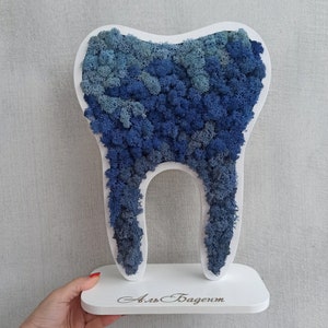 Moss tooth, Dentist Sign, Dental Office decor, Dentist Gift,Tooth Decor, Dental Gift, Orthodontist Office Sign