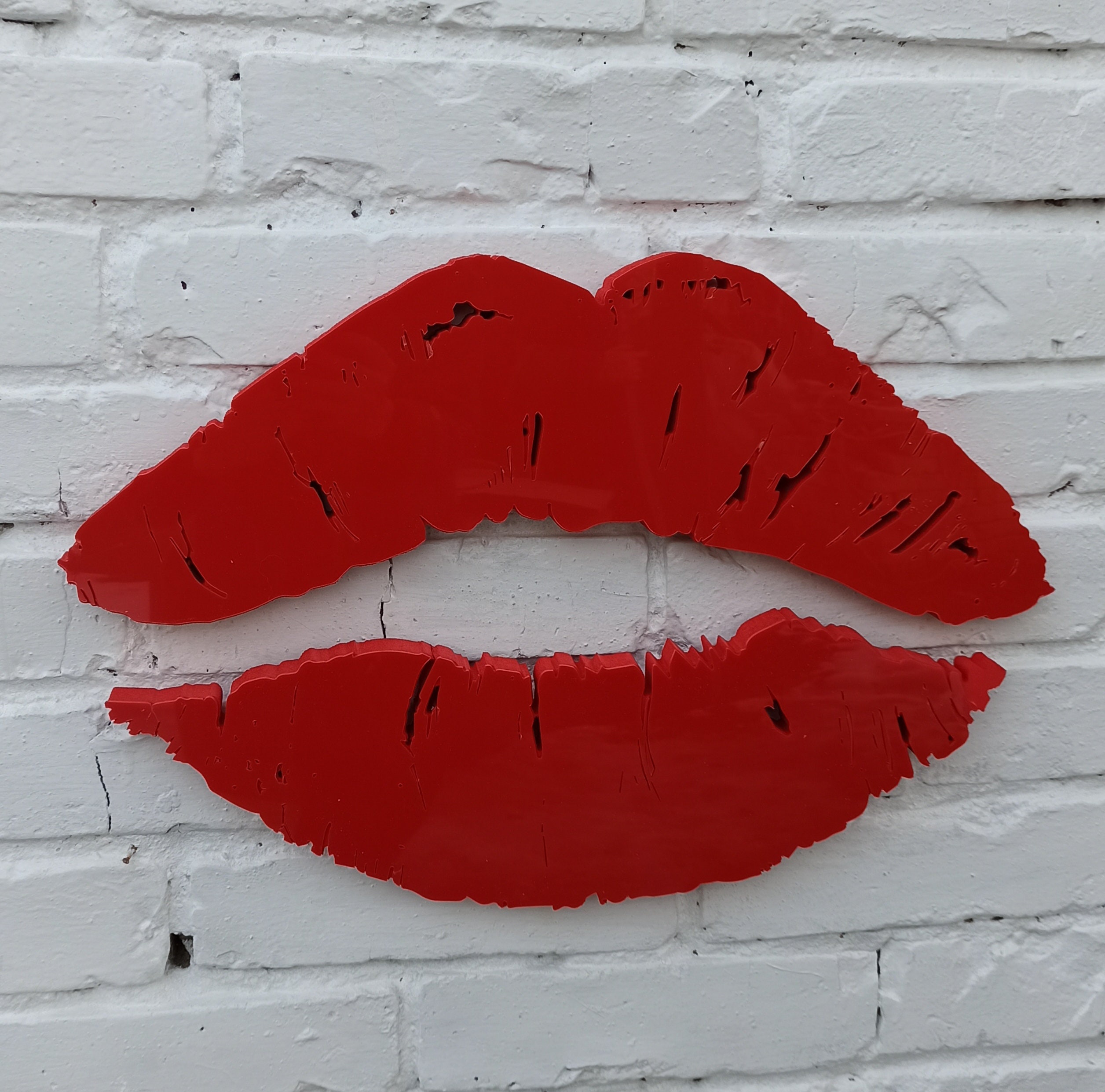 Red Lips Wall Art Wall Hanging Lip Wall Decor Beauty Studio Etsy