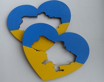 Ukraine Heart Magnet, Ukraine flag heart, Ukraine flag magnet, Ukrainian flag, magnet for fridge, Ukraine country magnet, Stand with Ukraine