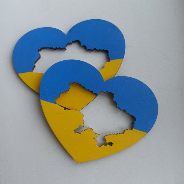 Ukraine Heart Magnet, Ukraine flag heart, Ukraine flag magnet, Ukrainian flag, magnet for fridge, Ukraine country magnet, Stand with Ukraine