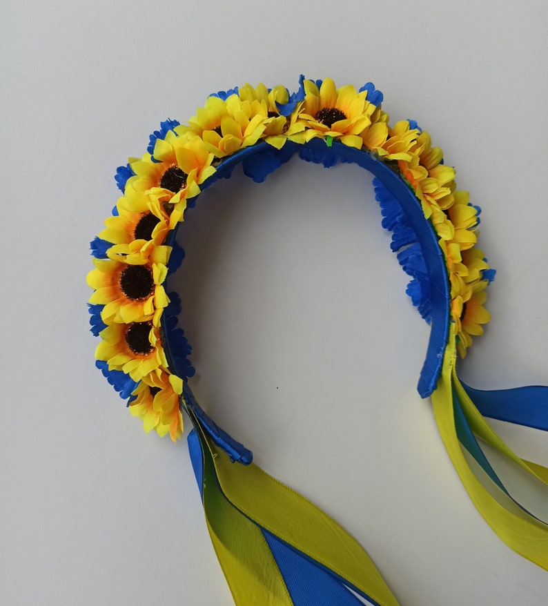 Ukrainian Double Cornflower and Sunflowers With Yellow and Etsy