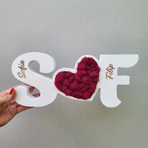 Custom Couple Wooden initials -Personalized wedding gift, Personalized Gift For Wife, Gift From Husband, Lovers name letters