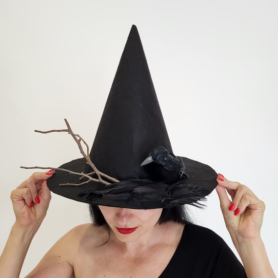 Chapeau De Sorcière Halloween - Lot De 2 Chapeaux Violets Grands Et Crookés - Pour Costume Et Décoration - 5