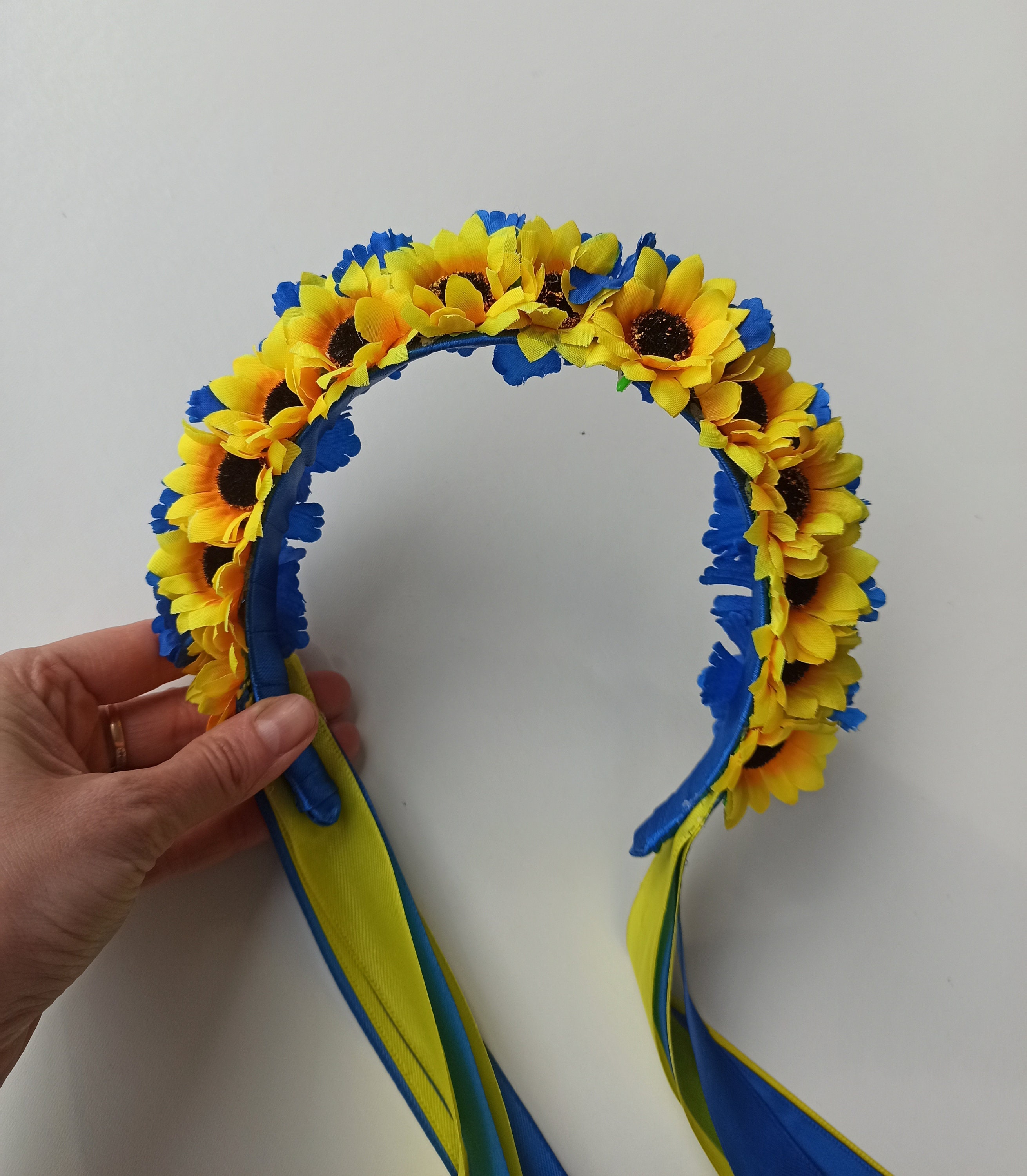 Ukrainian Double Cornflower and Sunflowers With Yellow and Etsy