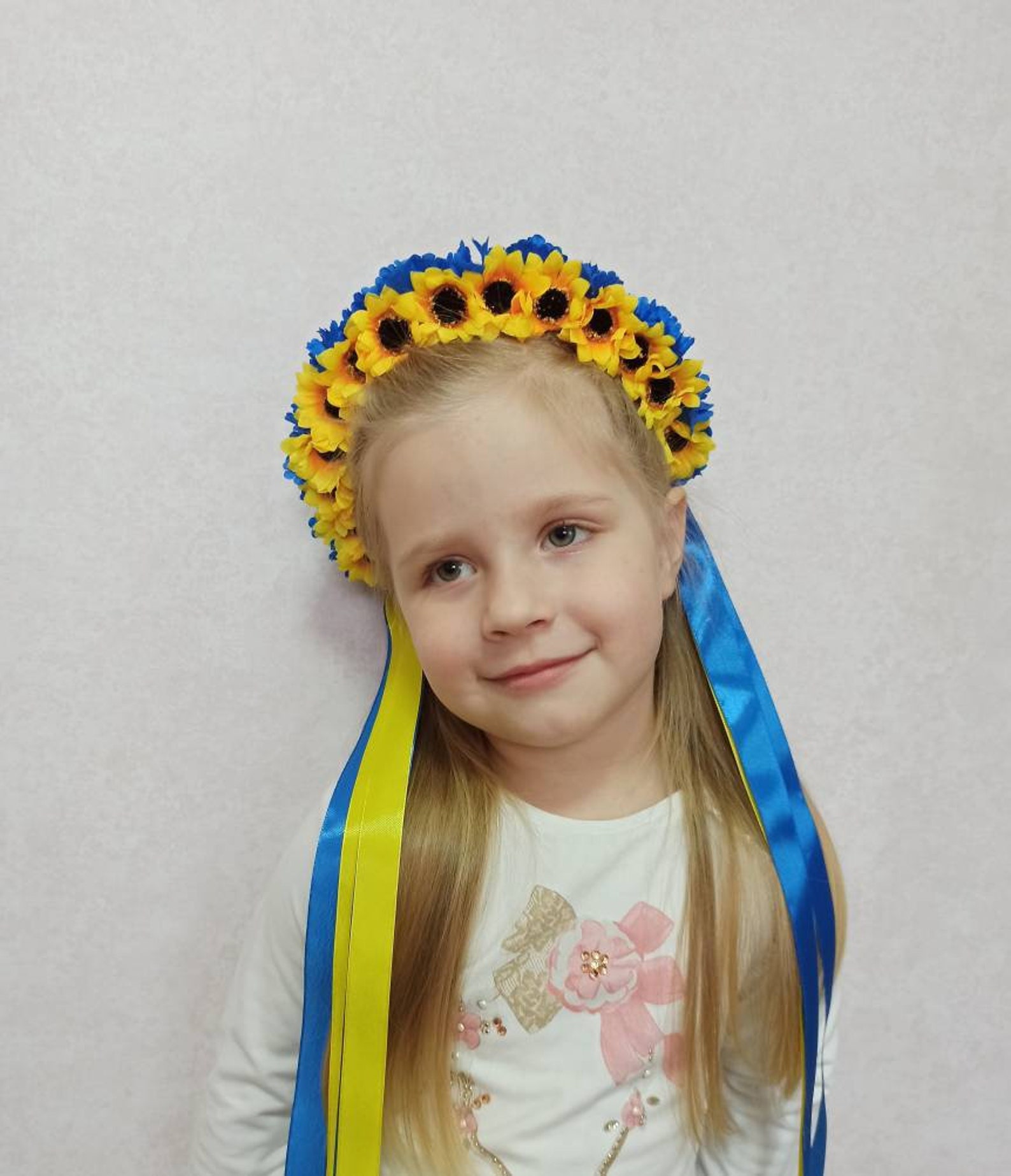 Ukrainian Double Cornflower and Sunflowers With Yellow and Etsy