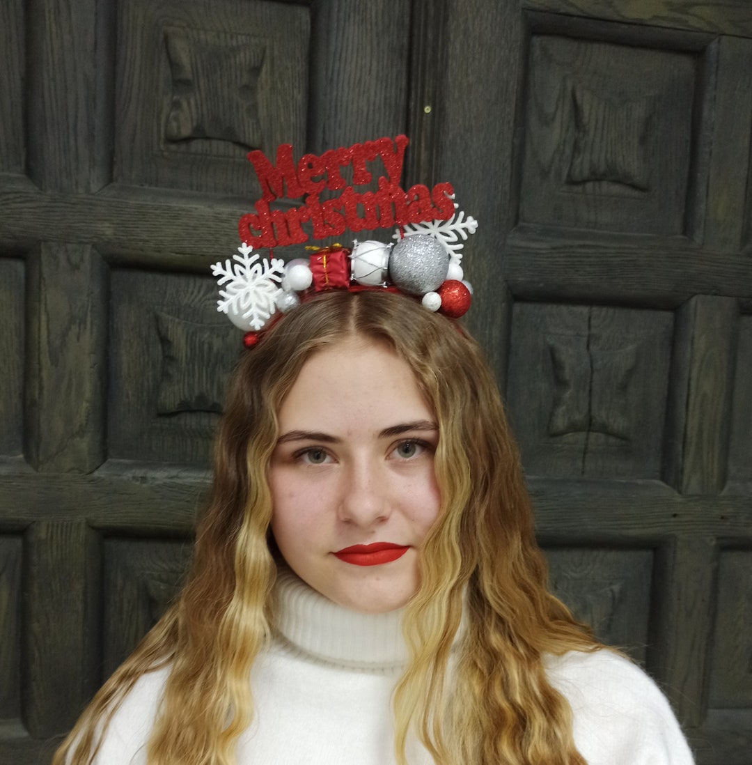 Glitter Merry Christmas Headband Christmas Headband Adult Etsy UK