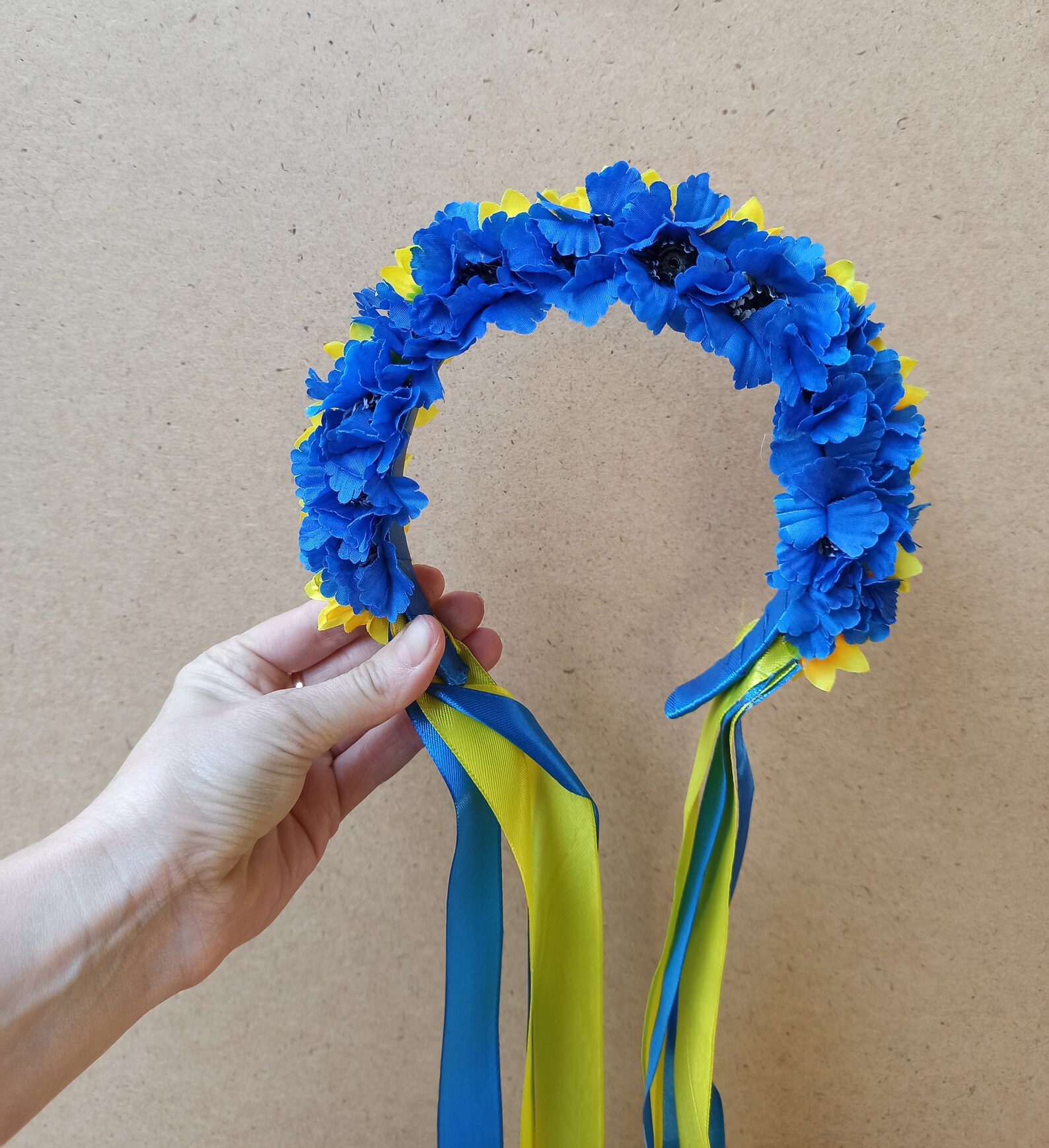 Ukrainian Double Cornflower and Sunflowers With Yellow and Etsy