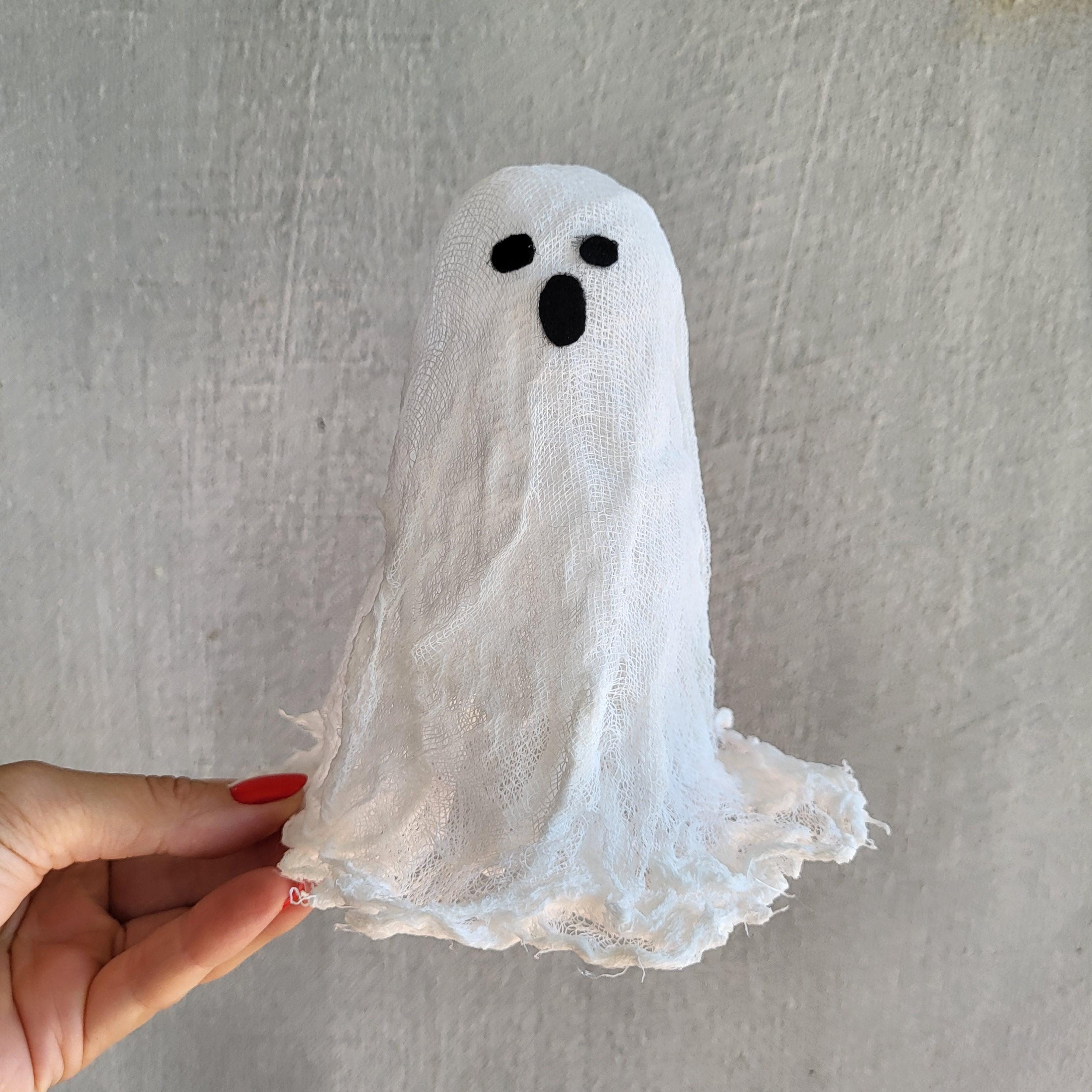 Set of Ghosts LED Tea Light, Cheesecloth Ghosts, Halloween Night