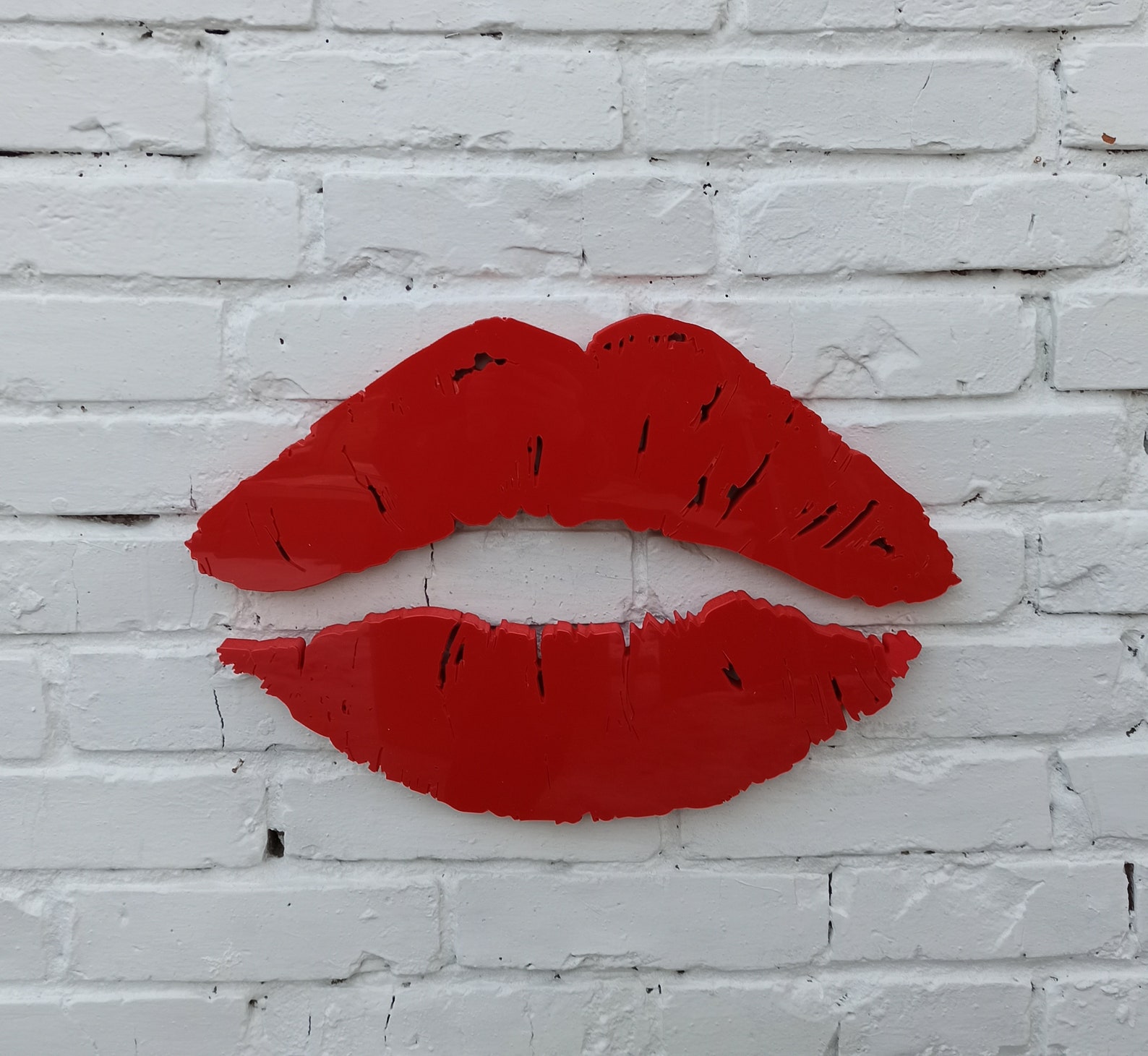 Red Lips Wall Art Wall Hanging Lip Wall Decor Beauty Studio Etsy