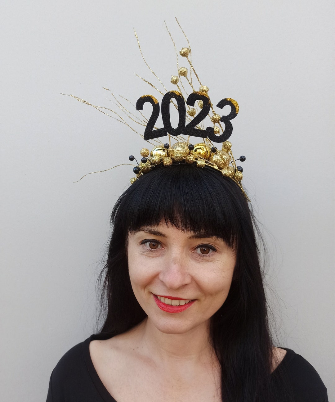 Black and Gold 2024 Crown New Years Eve Crown New Years Eve Etsy