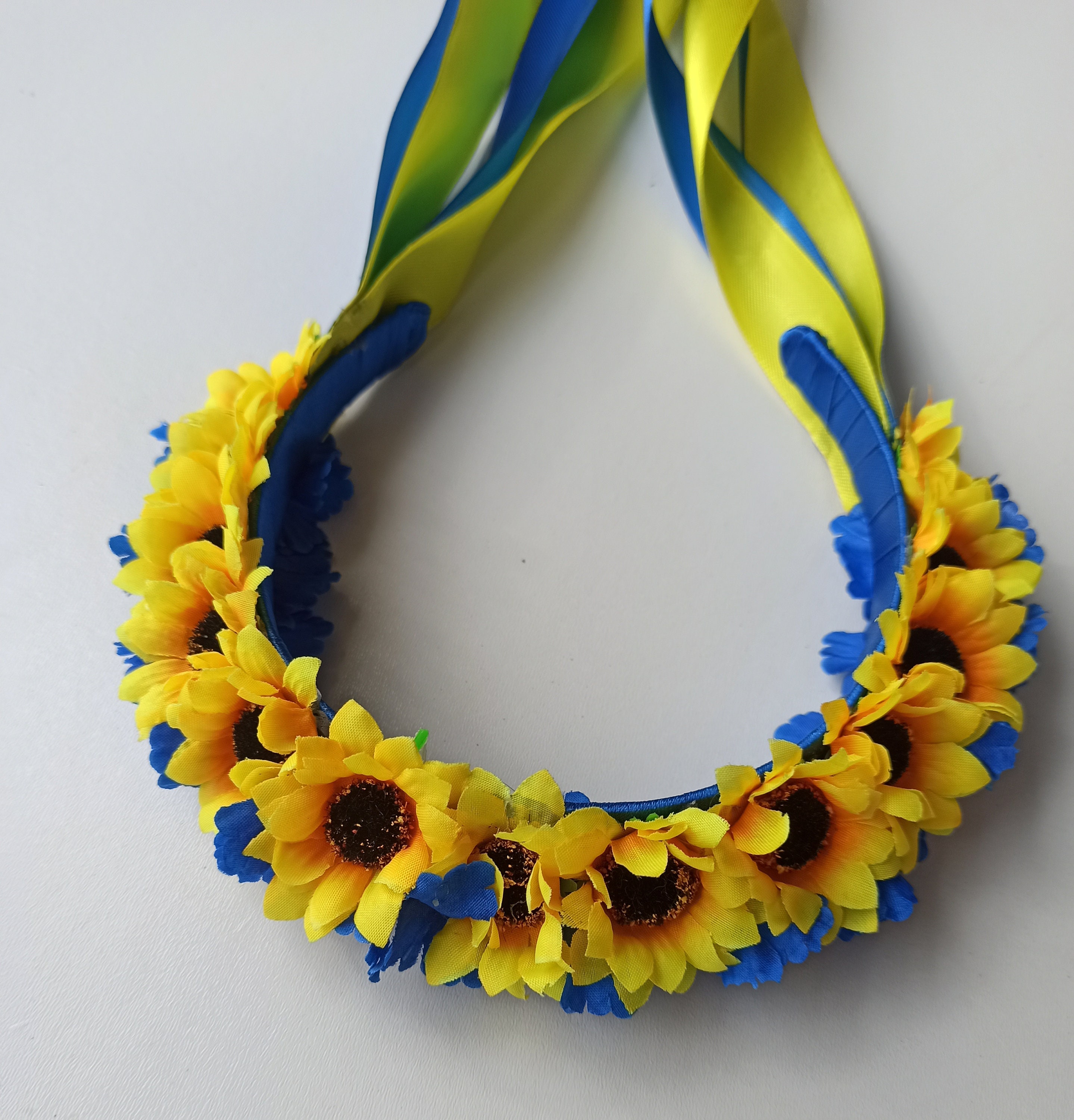 Ukrainian Double Cornflower and Sunflowers With Yellow and Etsy