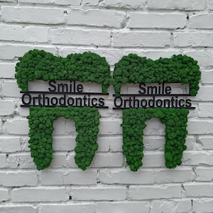 Wall moss tooth, Dentist office sign, Dental Office Wall Decor, Dentist Gift, Orthodontist Office Sign, Orthodontist decor