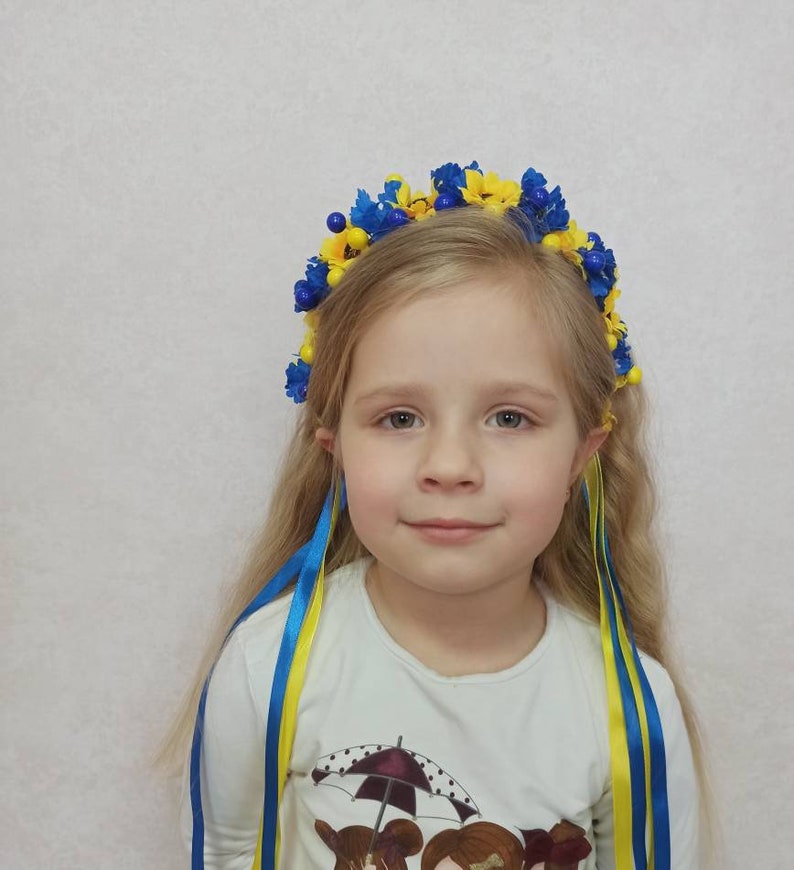 Ukrainian Double Cornflower and Sunflowers With Yellow and Etsy