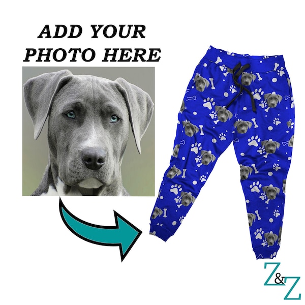 Custom Sweatpants Photo Joggers | Custom Mens Sweatpants | Custom Joggers | Personalized Mens Sweatpants | Dog Sweatpants | Dog Owner Gift