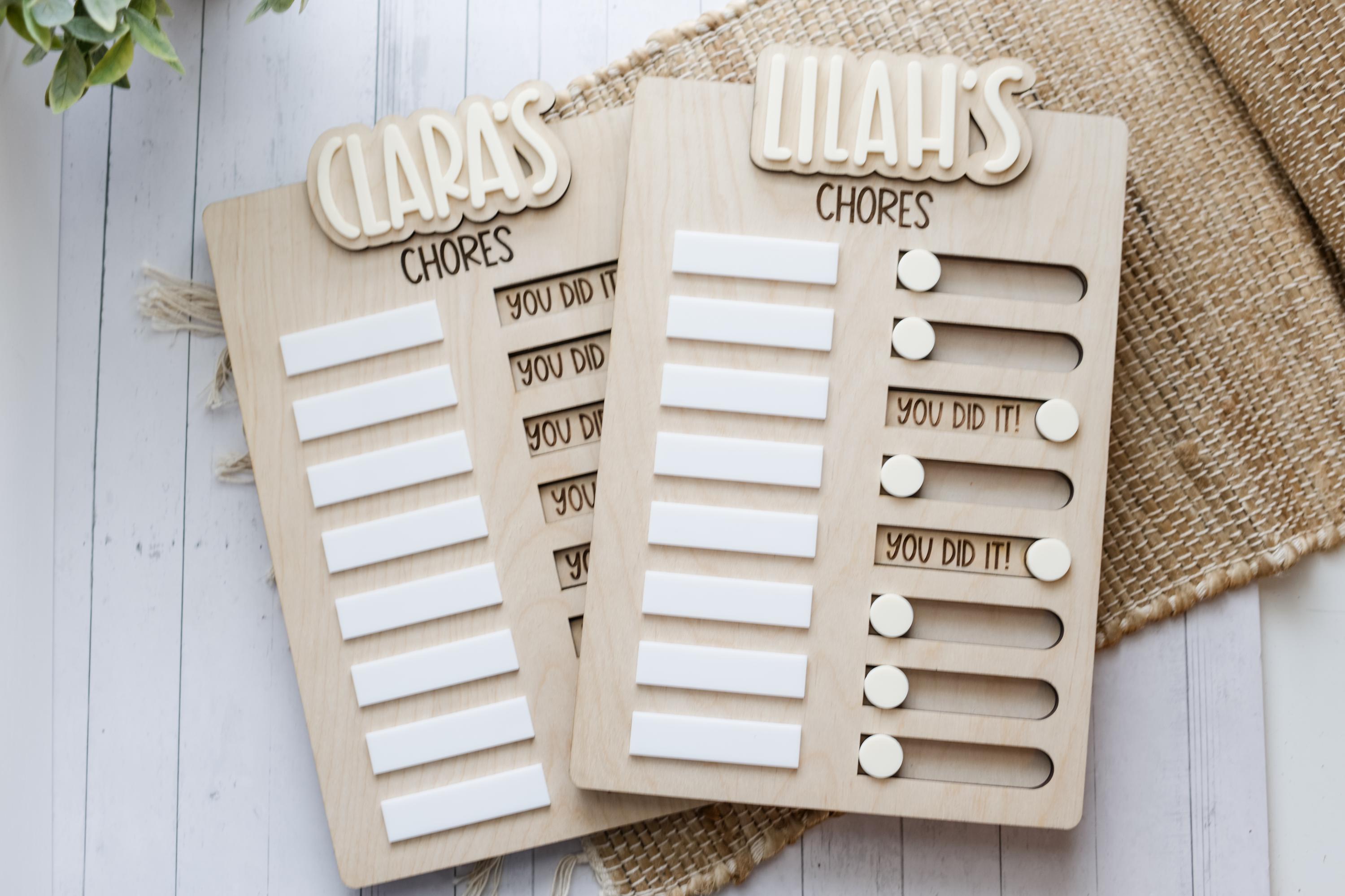 Personalized Kids Chore Chart, Sliding Visual Routine Board, ADHD ...