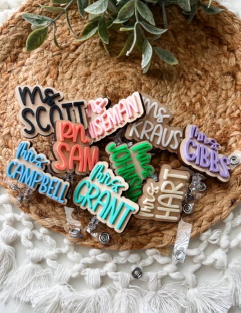 Personalized Teacher Badge Reel | Custom School ID Holder | Gift for Teachers | Gift for Staff image 11