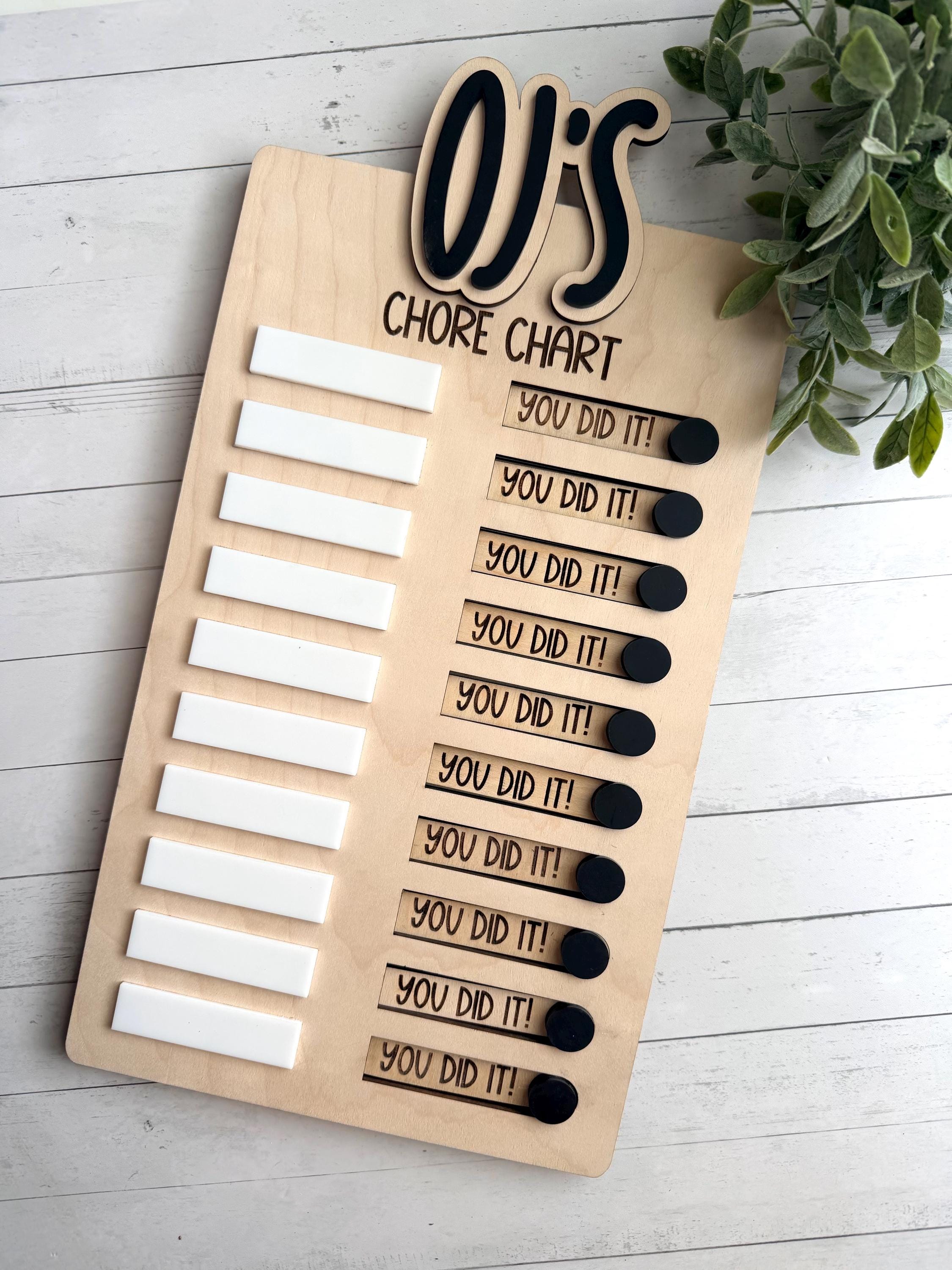 Personalized Kids Chore Chart, Sliding Visual Routine Board, ADHD ...