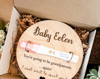Baby Announcement Wooden Sign | Keepsake Pregnancy Announcement | Pregnancy Test Keepsake