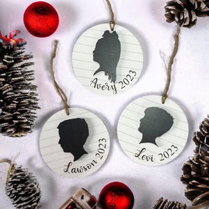 Custom Silhouette Ornament | Personalized Christmas Ornament | Silhouette Ornament Child | Wooden Silhouette Ornament | Milestone Ornament