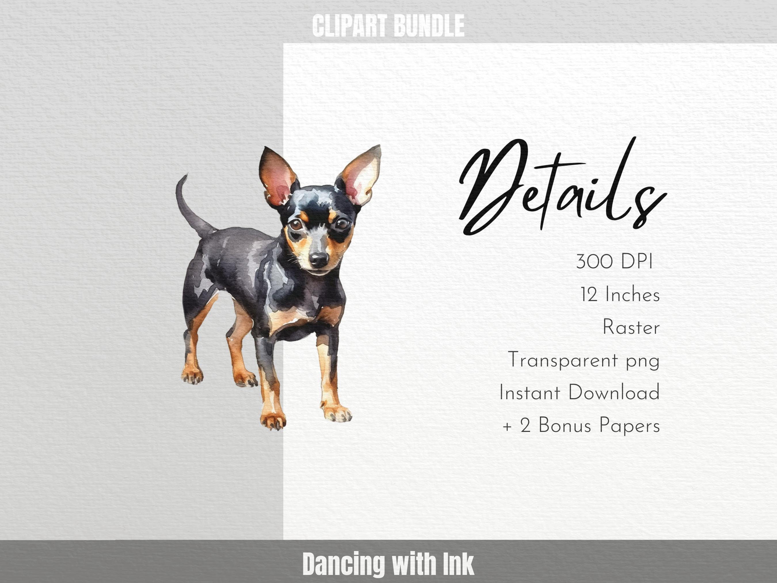 Miniature Pinscher Clipart Set Mini Pin Zwergpinscher Digital ...