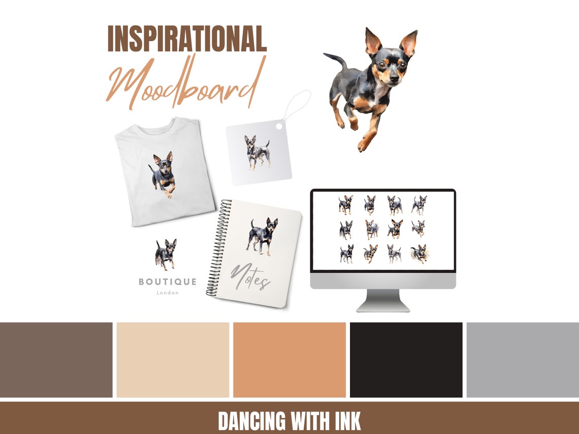 Miniature Pinscher Clipart Set Mini Pin Zwergpinscher Digital ...