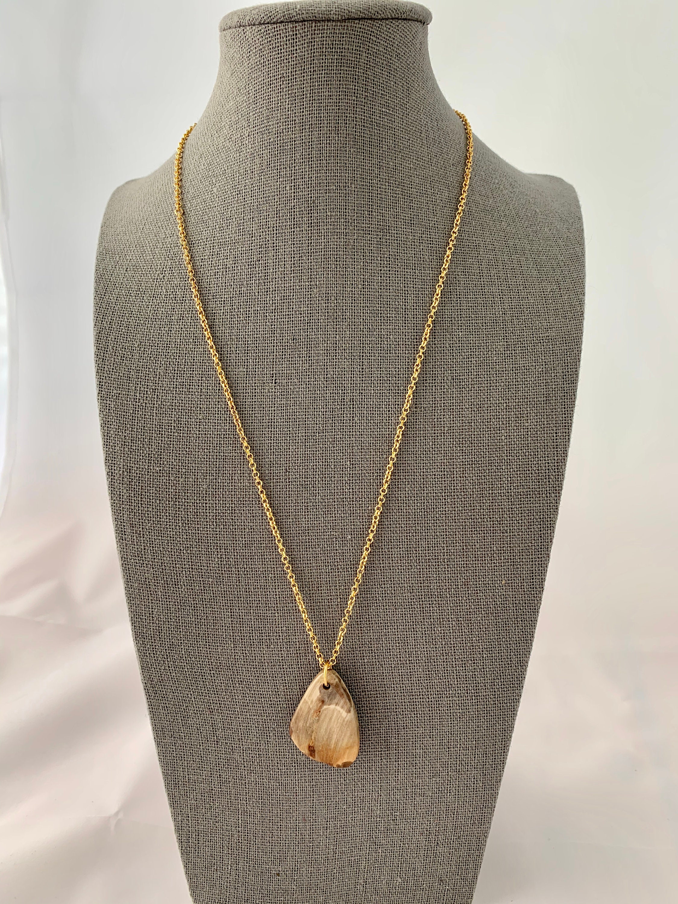 Simple Stone Pendant Necklace - Etsy