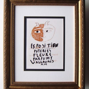 PICASSO Antique Exposition Poster &quot;Exposition Poteries, Fleurs, Parfums&quot; Custom FRAMED Gallery Certificate