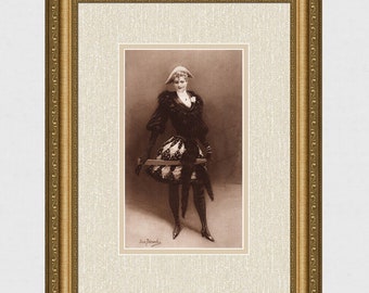 Jean BERAUD 1800s Antique Print "Harlequin" SIGNED Gallery Framed COA