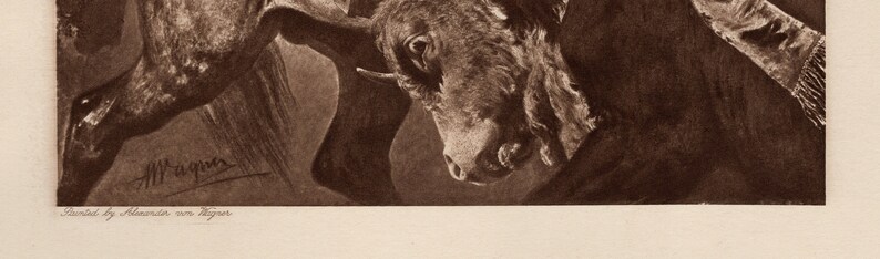 Alexander Von WAGNER SIGNED Antique Print 