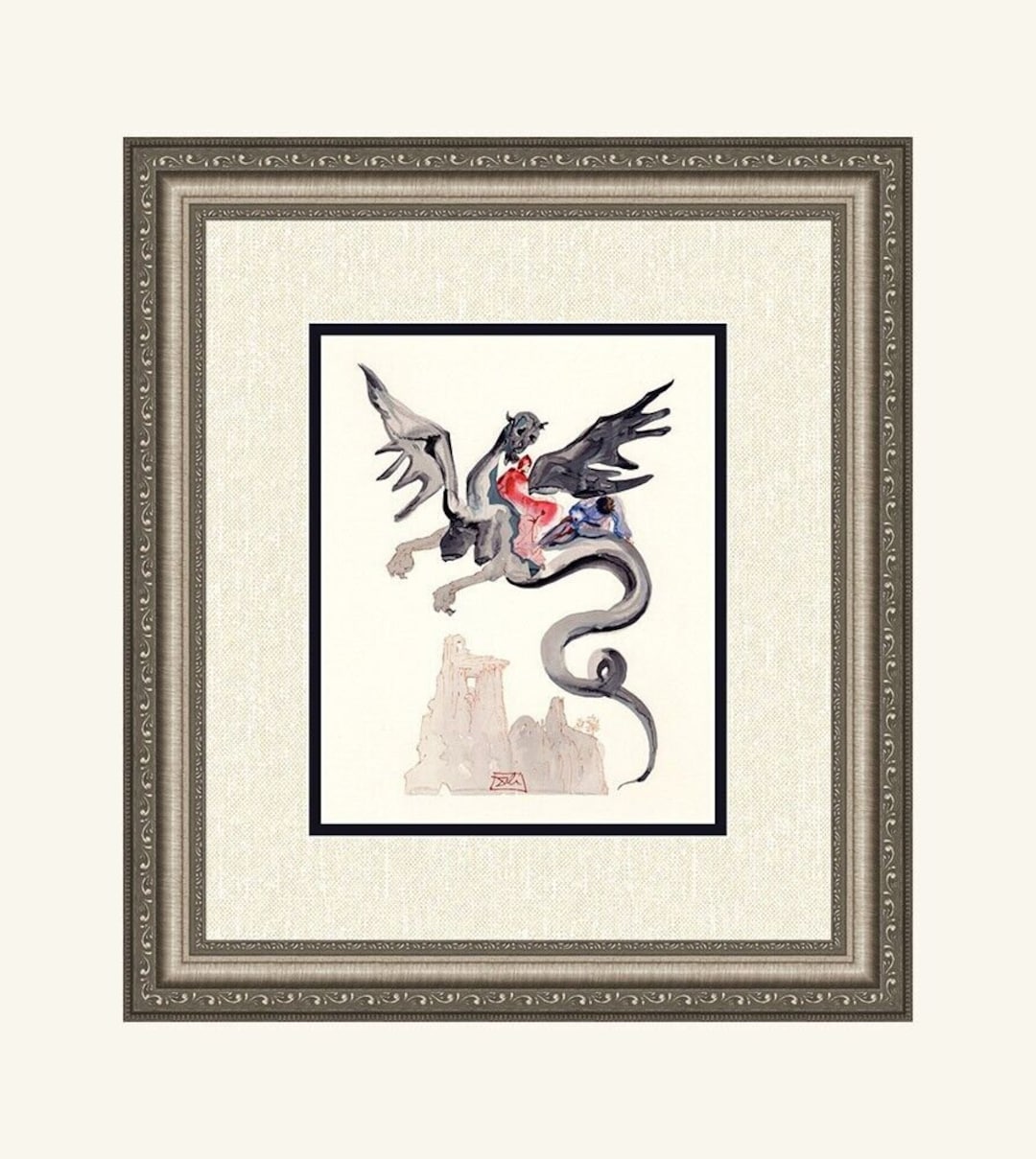 1960 Salvador DALI Divine Comedy Woodcut 