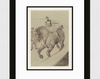1952 Toulouse Lautrec Framed Lithograph "Riding Bareback " Limited Edition Signed COA