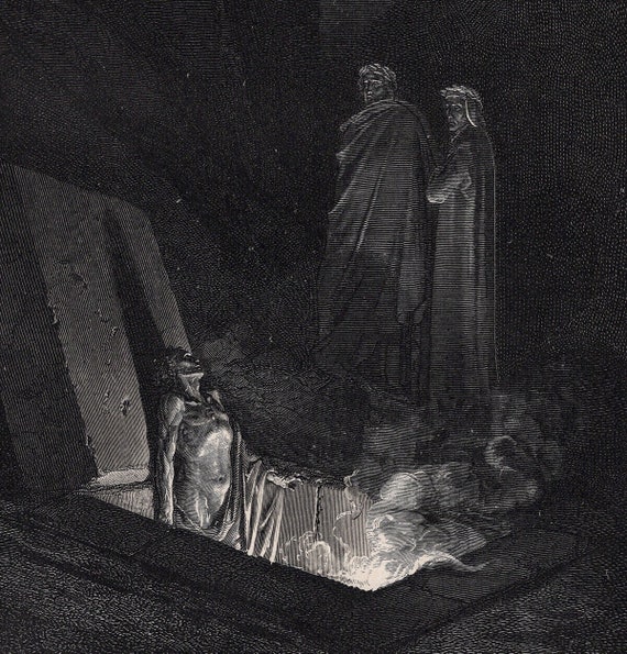 Gustave DORE Signed 1800s Woodcut 